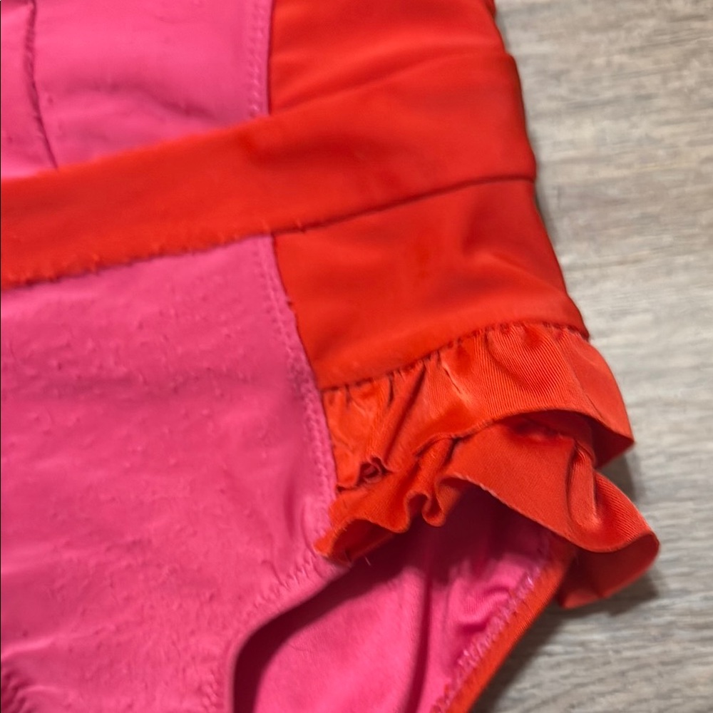 Mia Joy Kids Zipper Swim One Piece - Red and Pink Ruffle Details - Picture 5 of 9